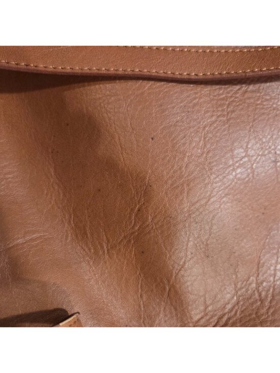 VELEZ Leather Backpack Bird Fabric Interior Brown main image 6